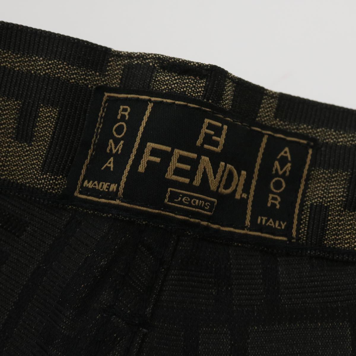 FENDI Zucca Canvas Pants Black Brownyk10543