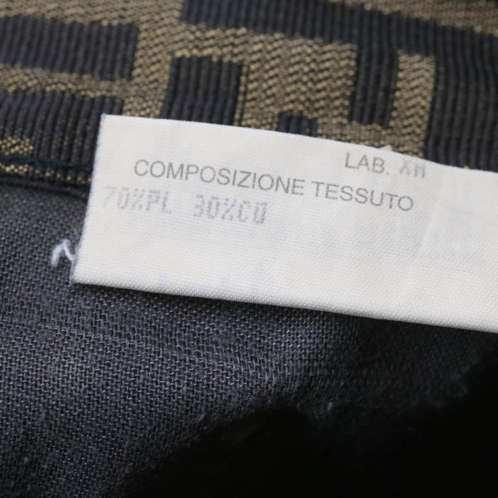 FENDI Zucca Canvas Pants Black Brownyk10543