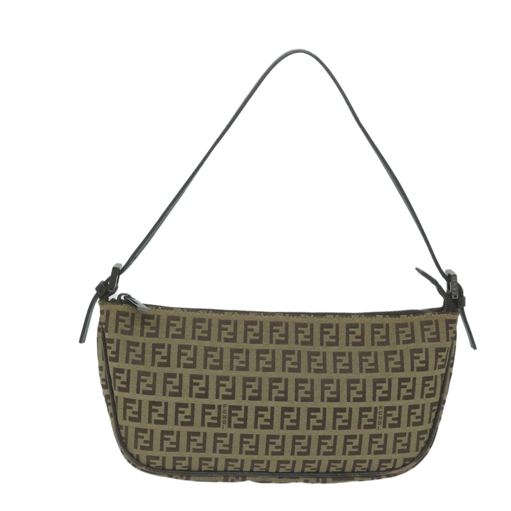 FENDI Zucchino Canvas Accessory Pouch Beigeyk10544