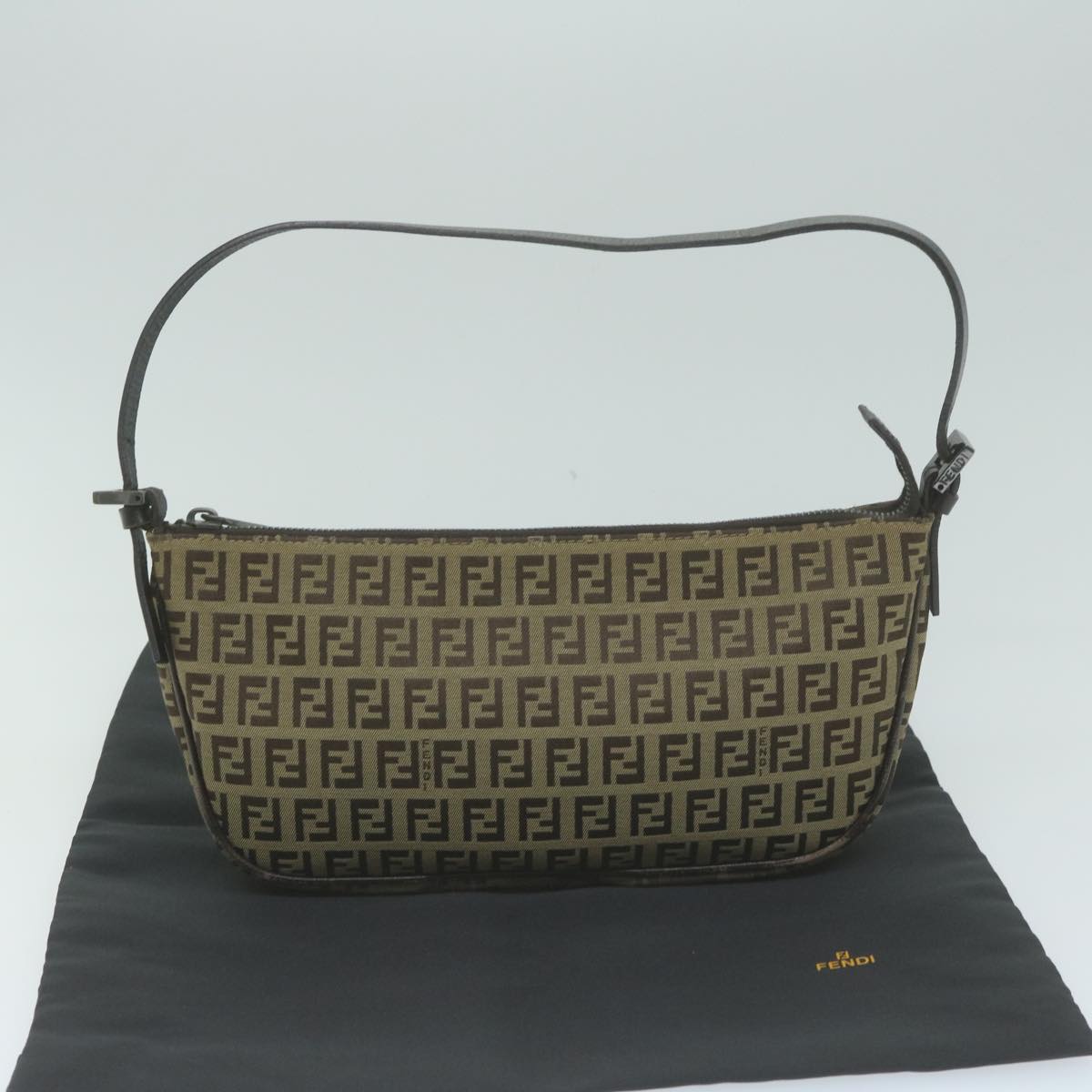 FENDI Zucchino Canvas Accessory Pouch Beigeyk10544