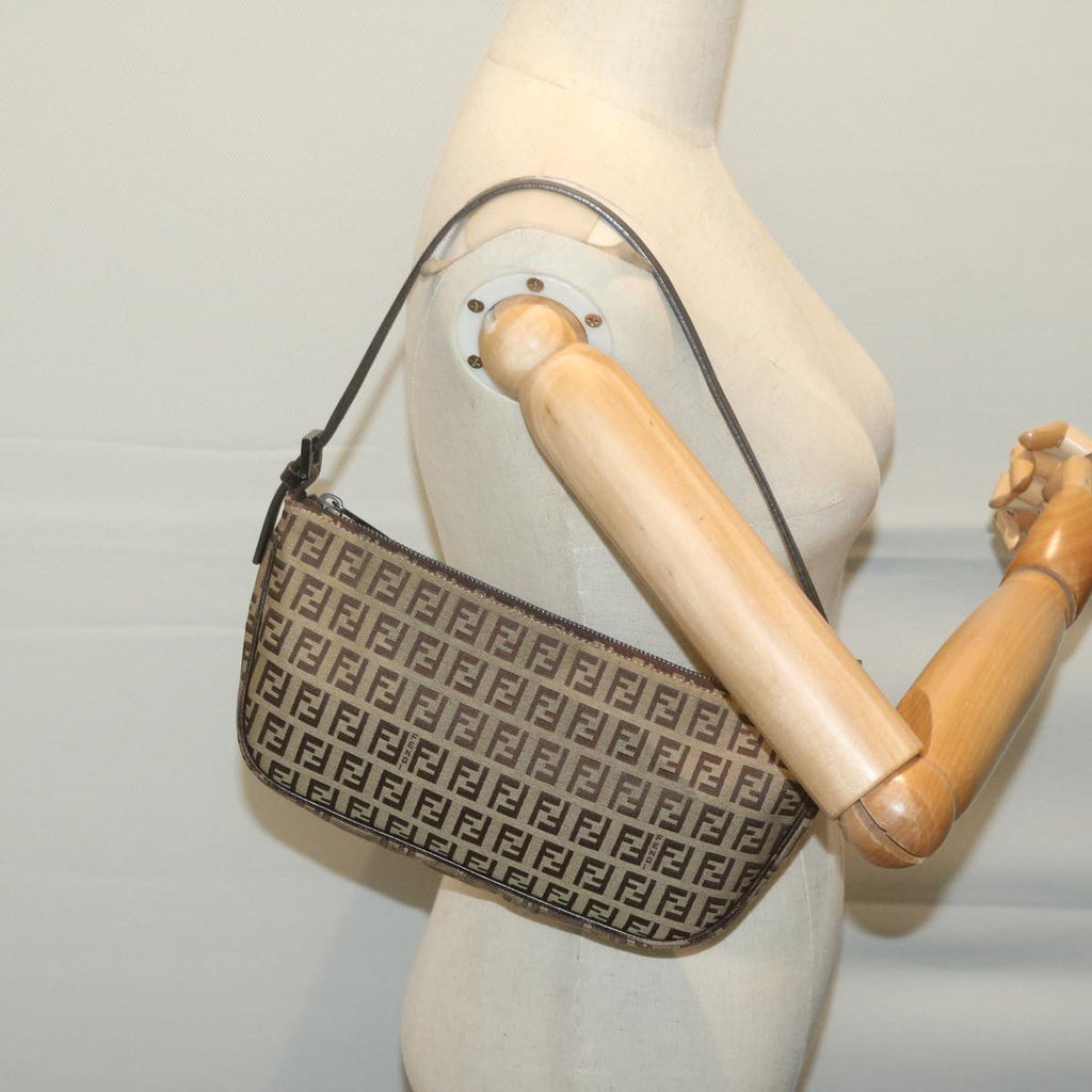 FENDI Zucchino Canvas Accessory Pouch Beigeyk10544