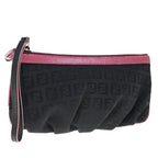 FENDI Zucchino Canvas Pouch Black Pinkyk10551