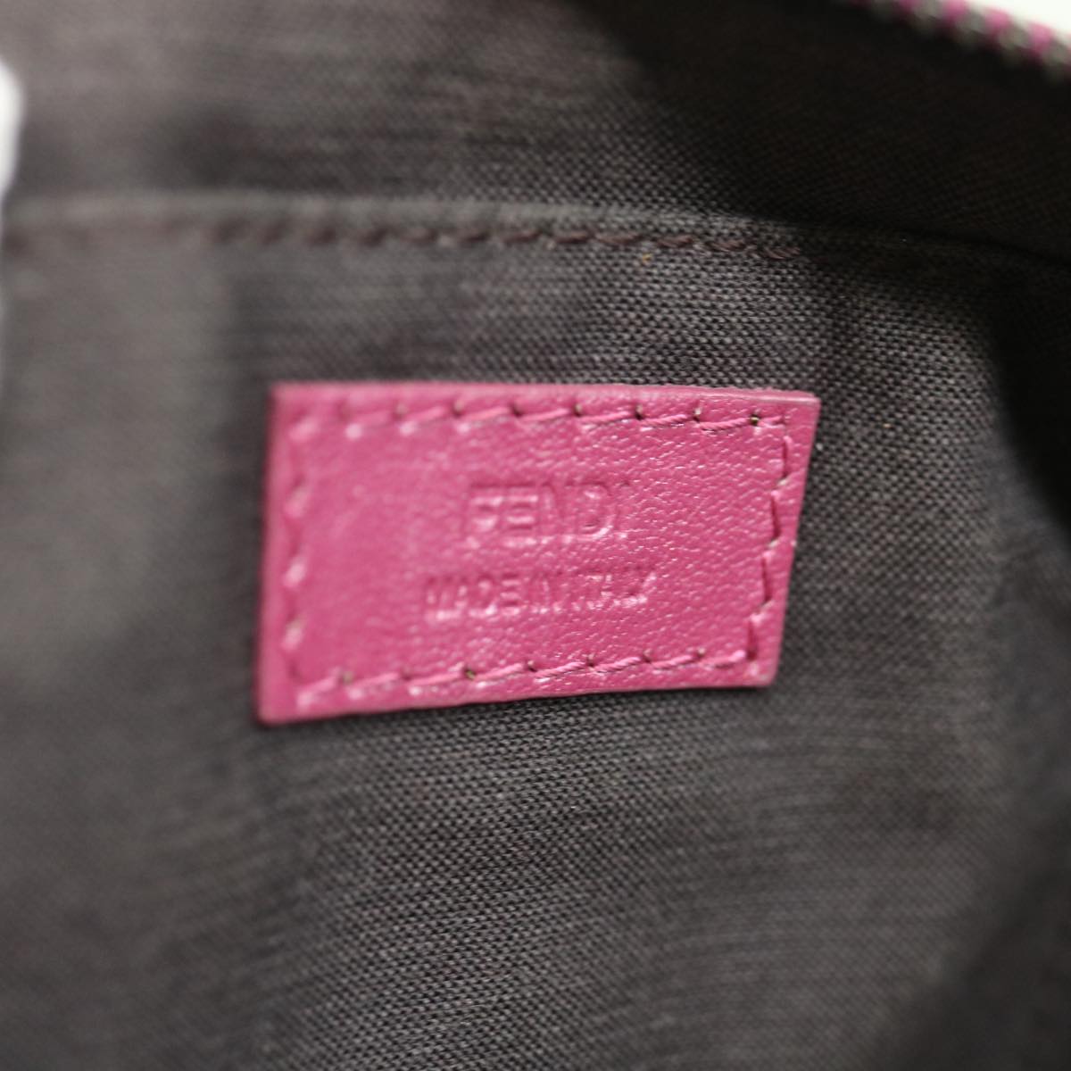 FENDI Zucchino Canvas Pouch Black Pinkyk10551