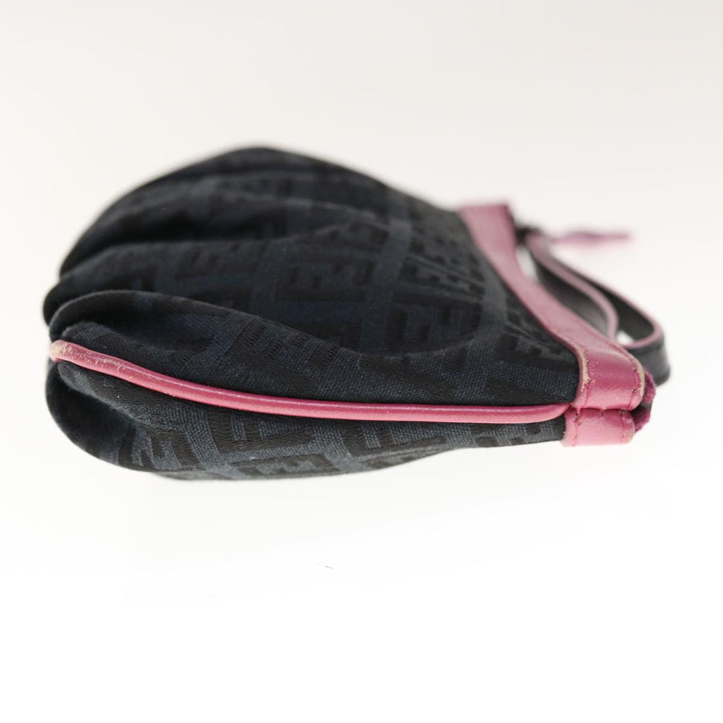 FENDI Zucchino Canvas Pouch Black Pinkyk10551