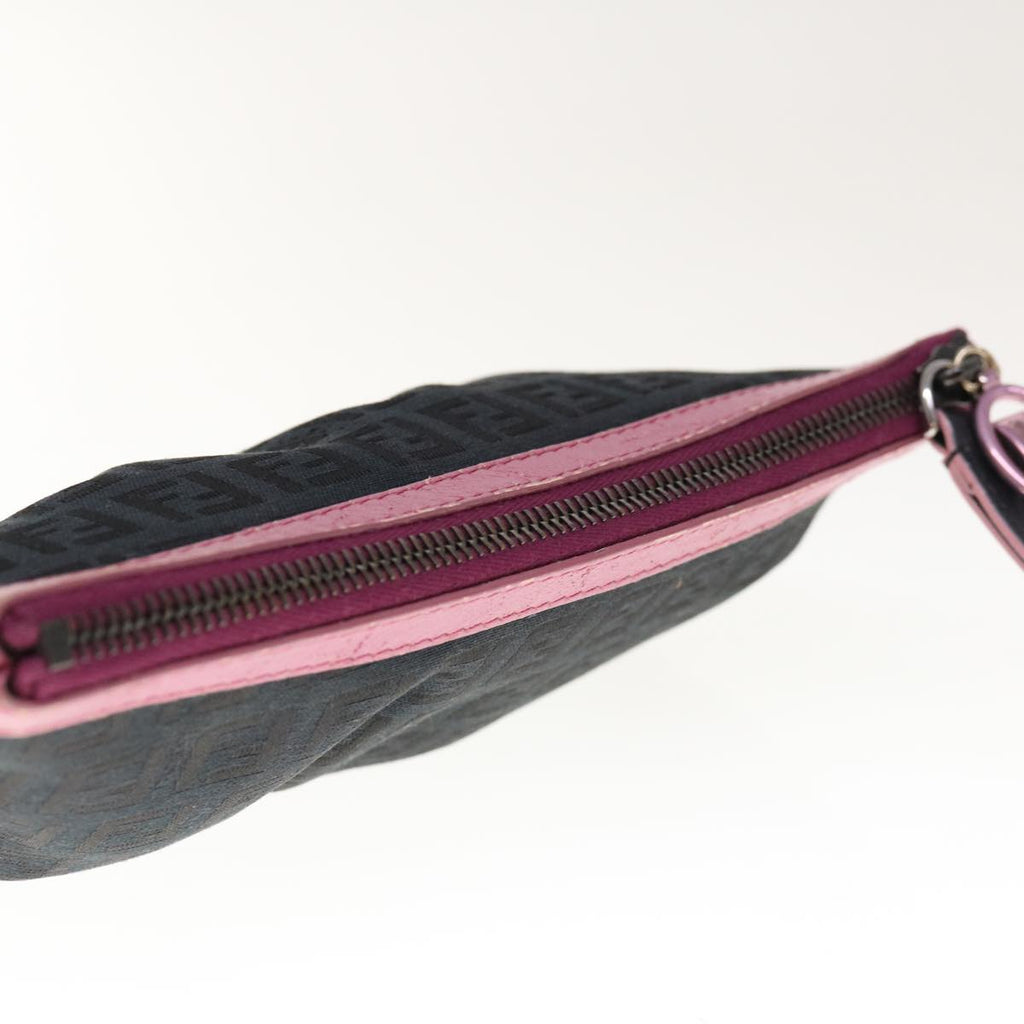 FENDI Zucchino Canvas Pouch Black Pinkyk10551