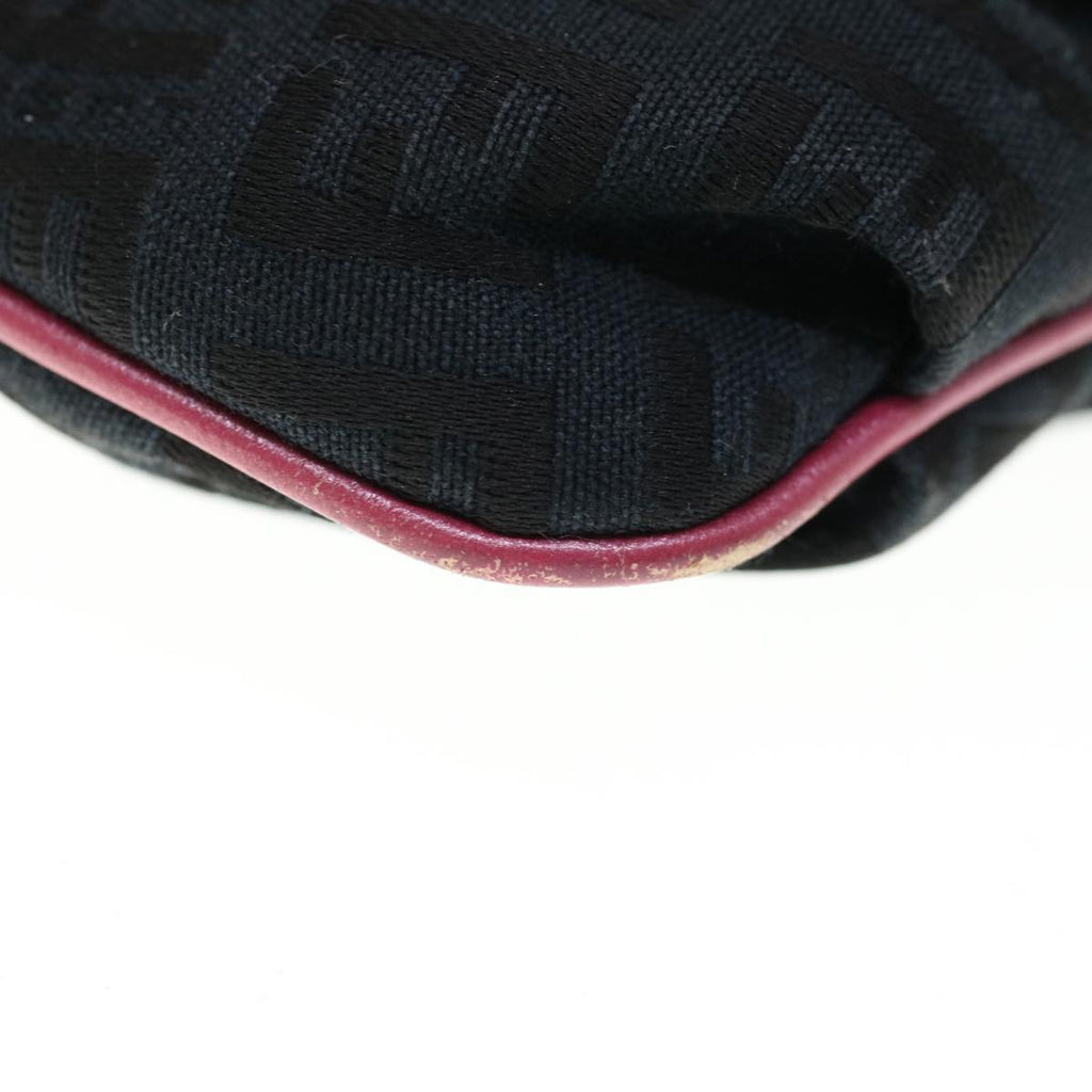 FENDI Zucchino Canvas Pouch Black Pinkyk10551
