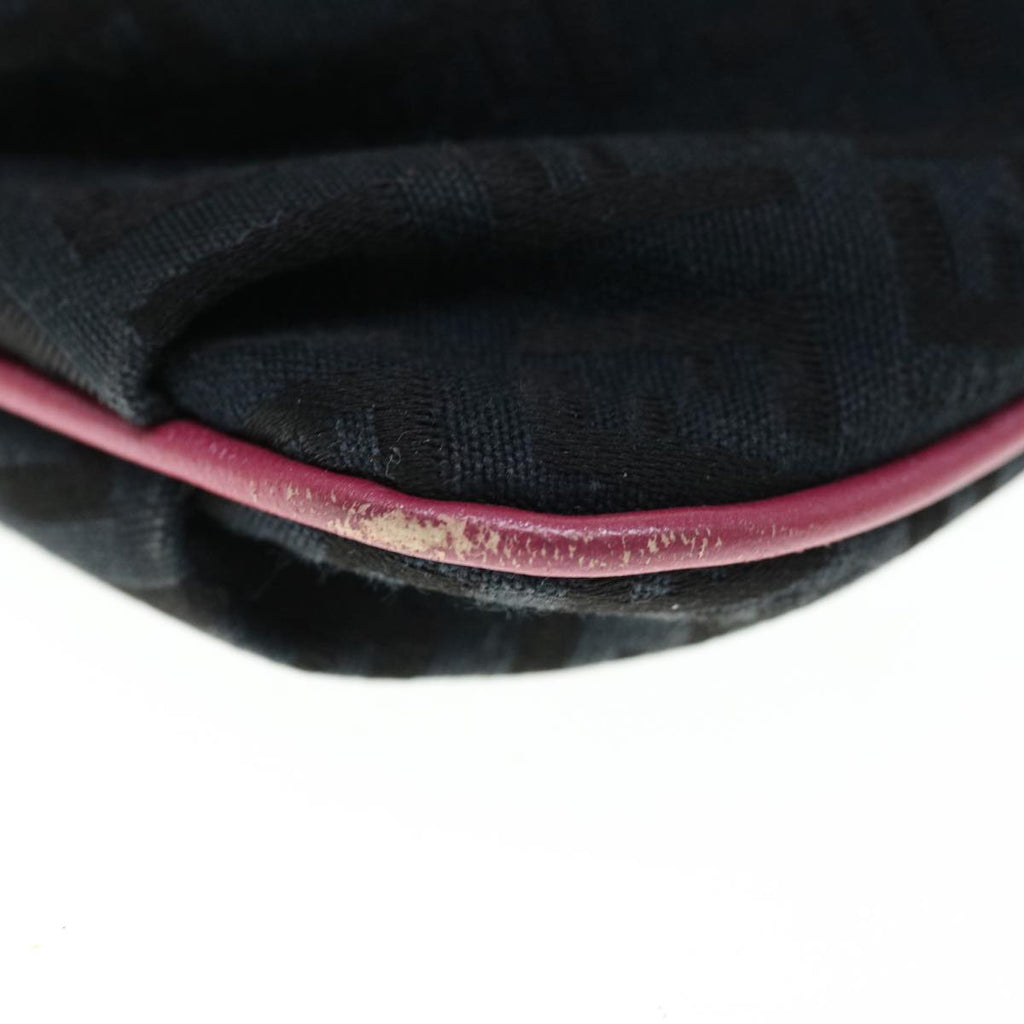 FENDI Zucchino Canvas Pouch Black Pinkyk10551