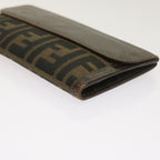FENDI Zucca Canvas Long Wallet Black Brownyk10582