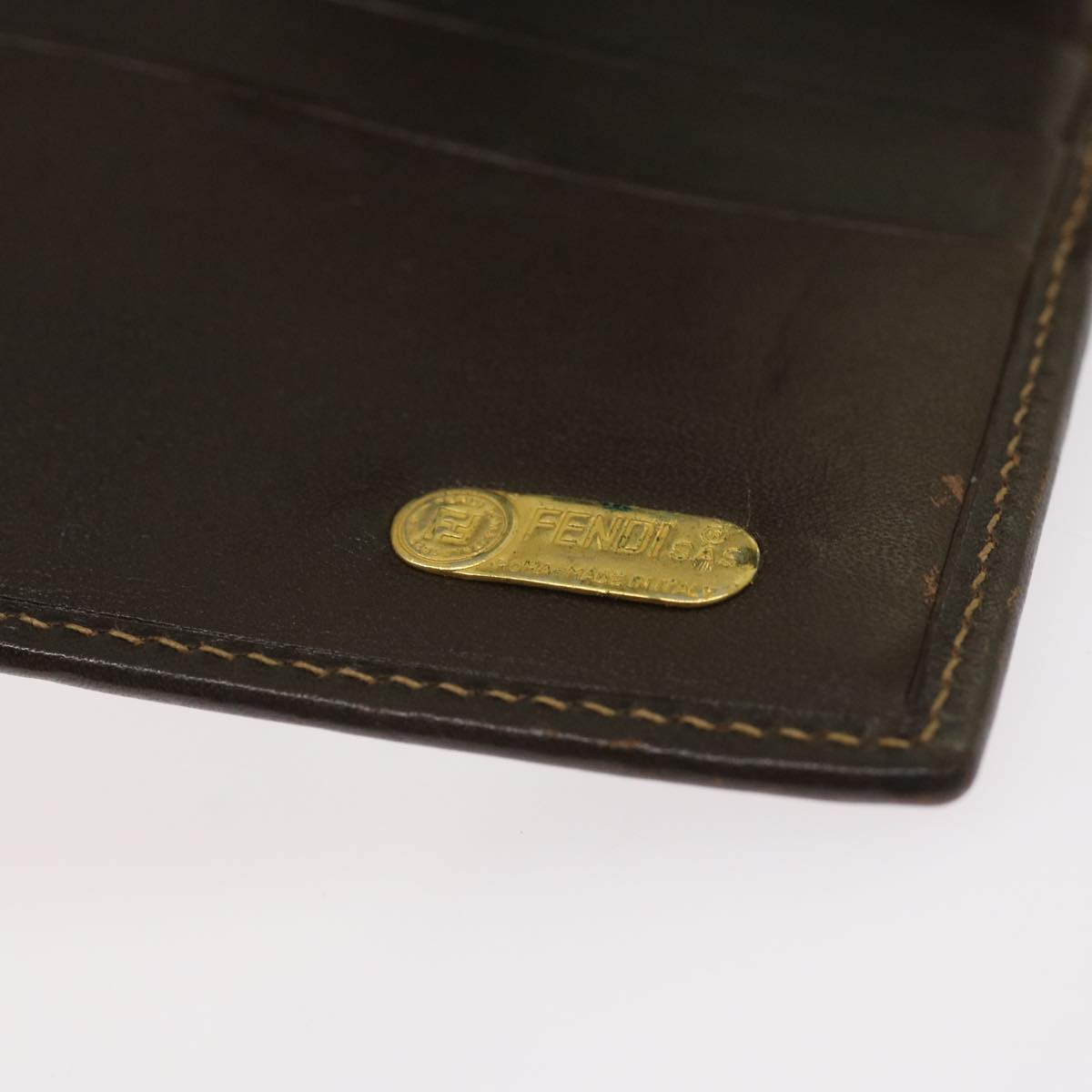 FENDI Zucca Canvas Long Wallet Black Brownyk10582