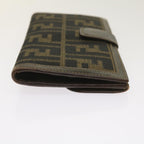 FENDI Zucca Canvas Long Wallet Black Brownyk10582