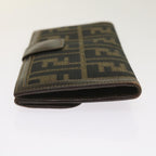 FENDI Zucca Canvas Long Wallet Black Brownyk10582