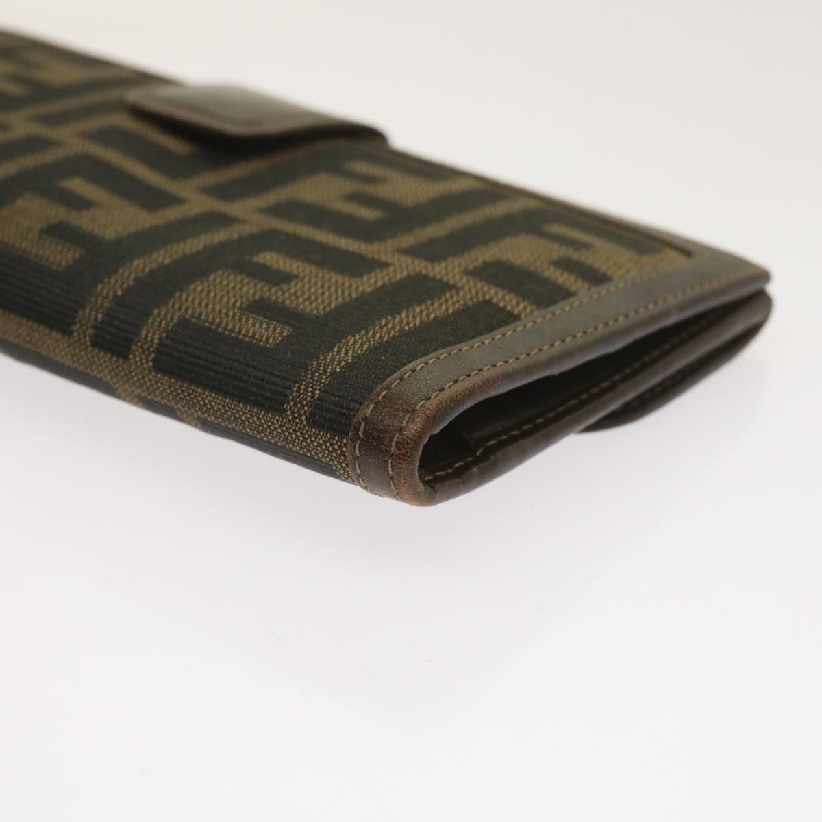 FENDI Zucca Canvas Long Wallet Black Brownyk10582