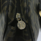 FENDI Zucca Canvas Hand Bag Black Brownyk10606