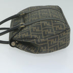 FENDI Zucca Canvas Hand Bag Black Brownyk10606
