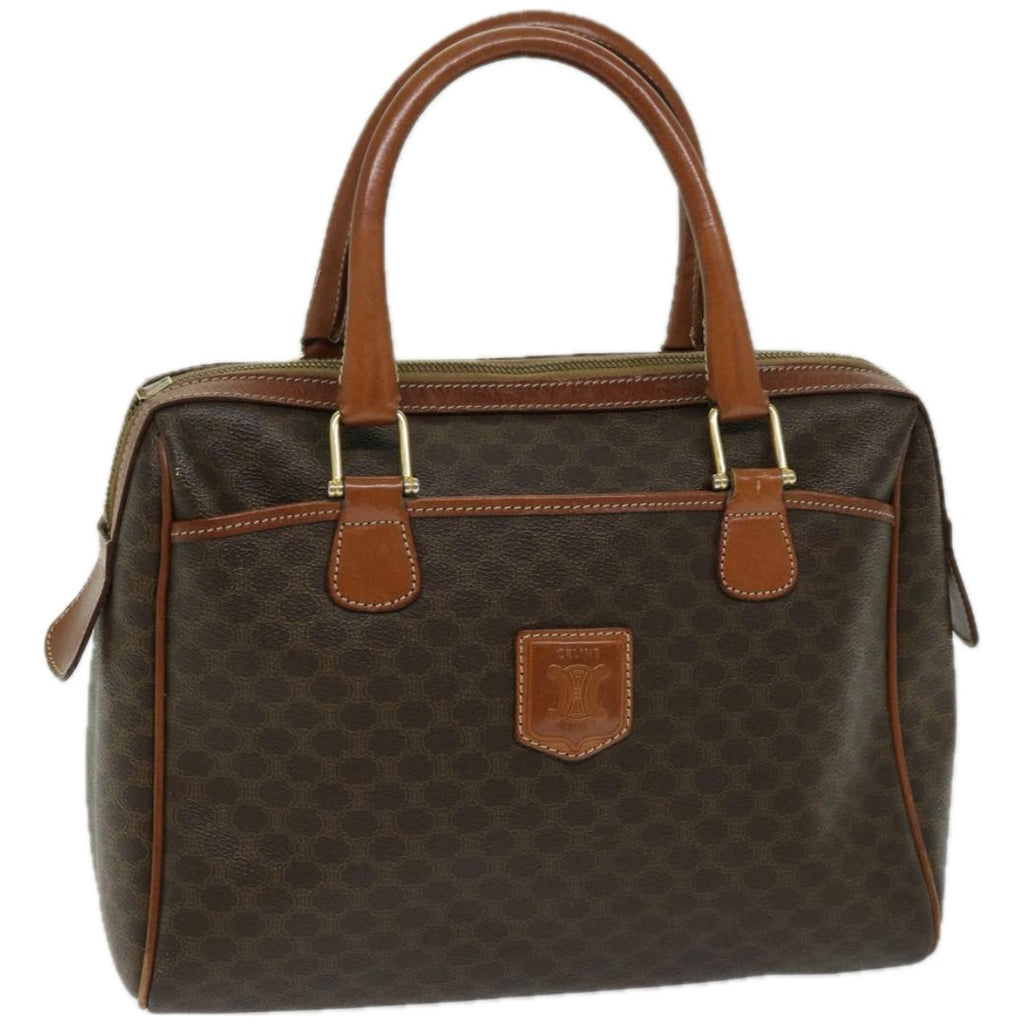 CELINE Macadam Canvas Hand Bag PVC Brown 10689