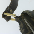 FENDI Zucca Canvas Shoulder Bag Black Brownyk10698