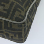 FENDI Zucca Canvas Shoulder Bag Black Brownyk10698