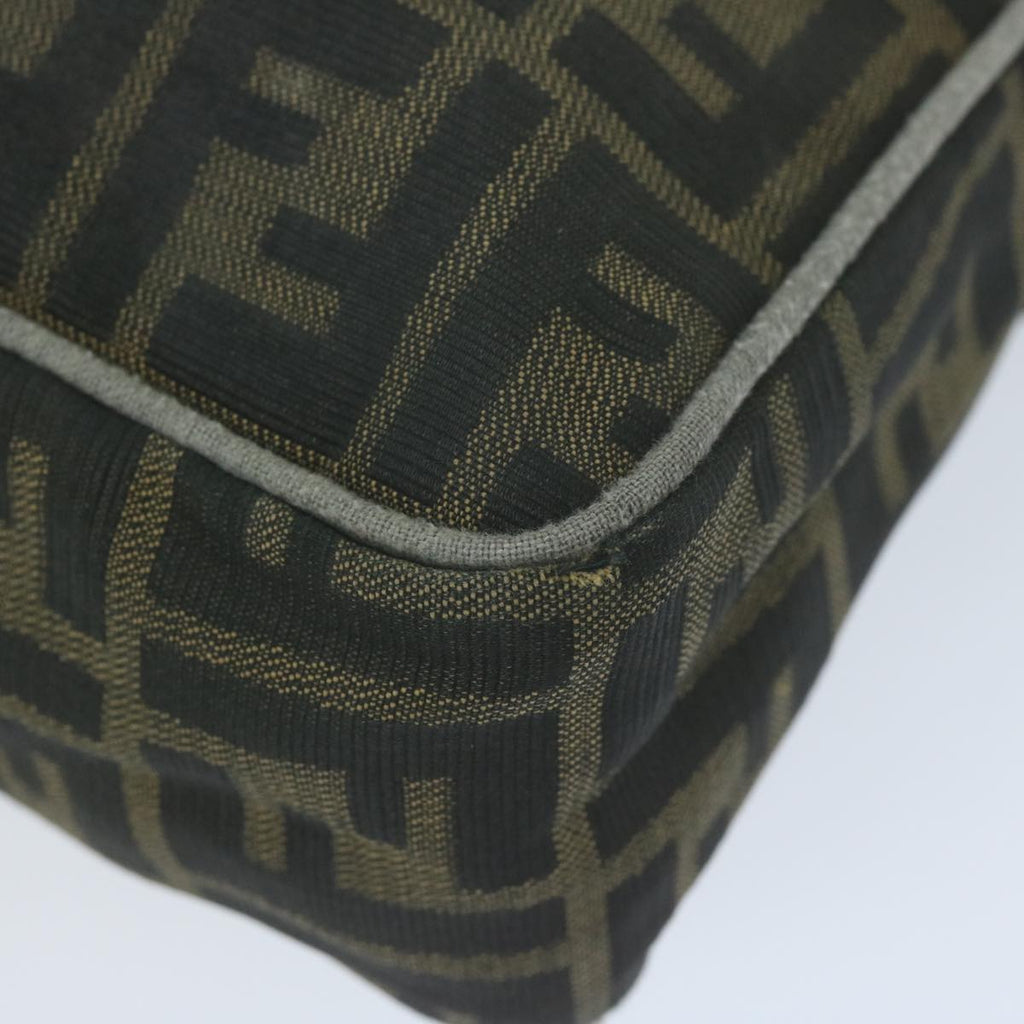 FENDI Zucca Canvas Shoulder Bag Black Brownyk10698