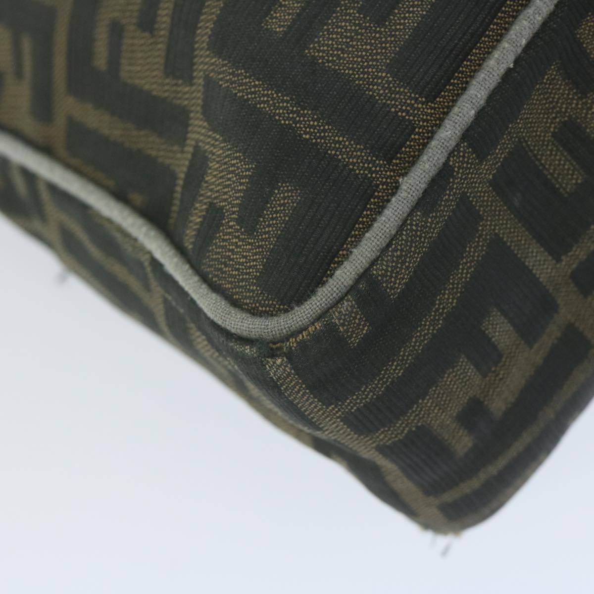 FENDI Zucca Canvas Shoulder Bag Black Brownyk10698