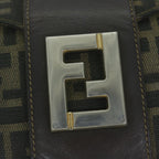 FENDI Zucca Canvas Shoulder Bag Black Brownyk10698