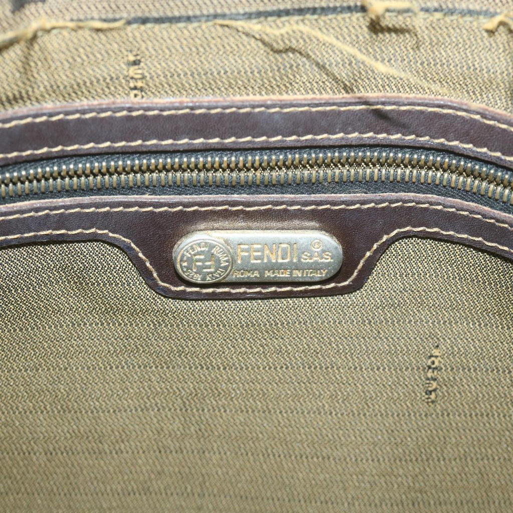 FENDI Zucca Canvas Shoulder Bag Black Brownyk10698