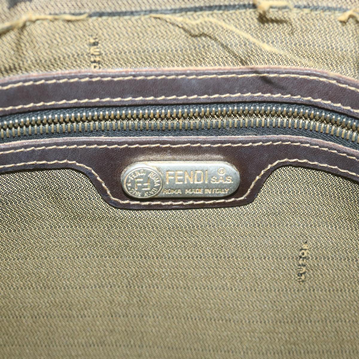 FENDI Zucca Canvas Shoulder Bag Black Brownyk10698