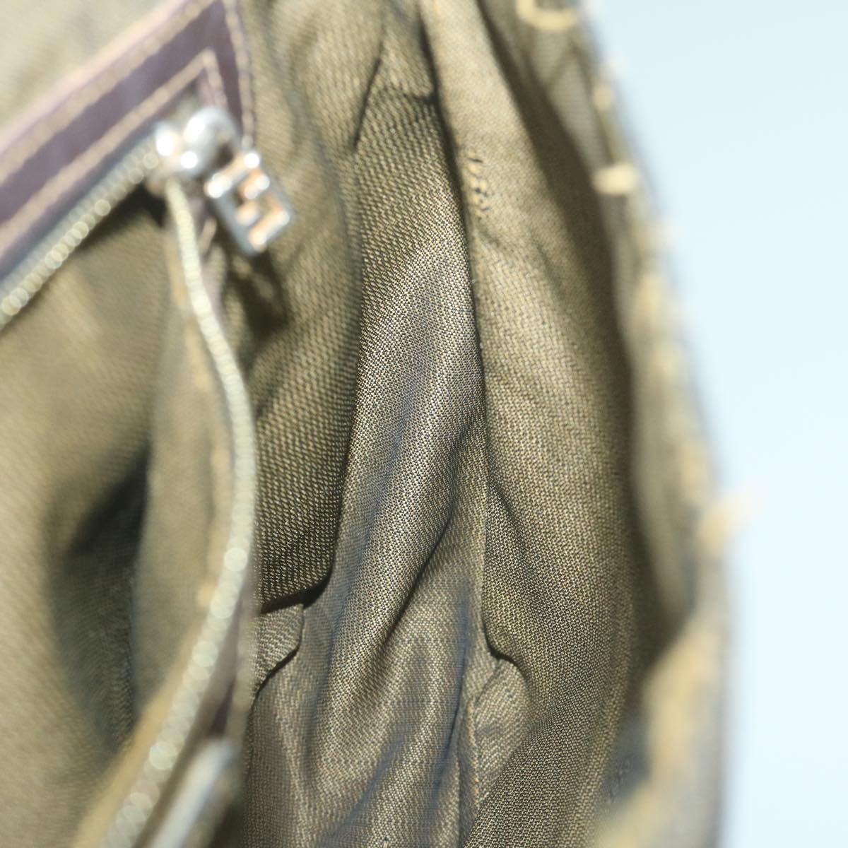 FENDI Zucca Canvas Shoulder Bag Black Brownyk10698