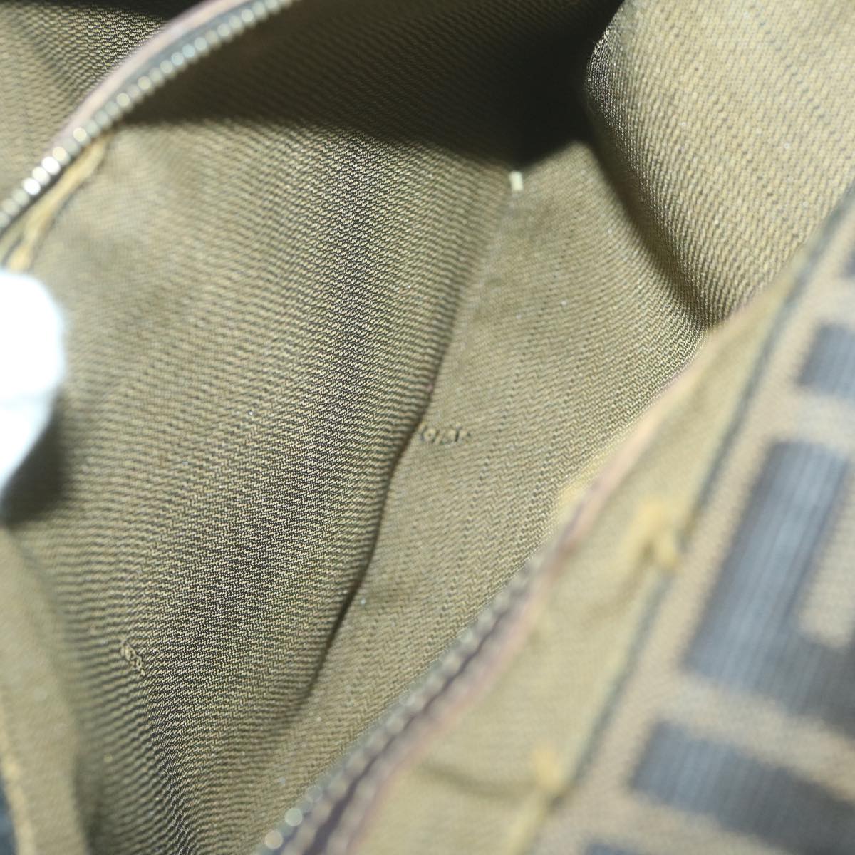 FENDI Zucca Canvas Shoulder Bag Black Brownyk10698