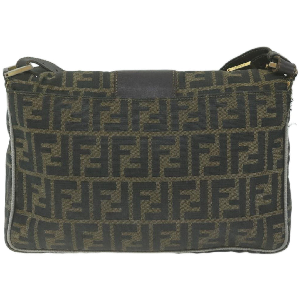 FENDI Zucca Canvas Shoulder Bag Black Brownyk10698