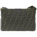 FENDI Zucca Canvas Shoulder Bag Black Brownyk10698
