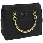 PRADA Hand Bag Nylon Black  yk10714