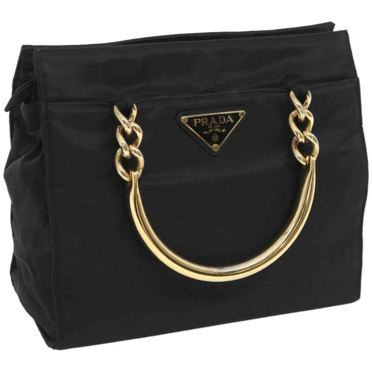 PRADA Hand Bag Nylon Black  yk10714