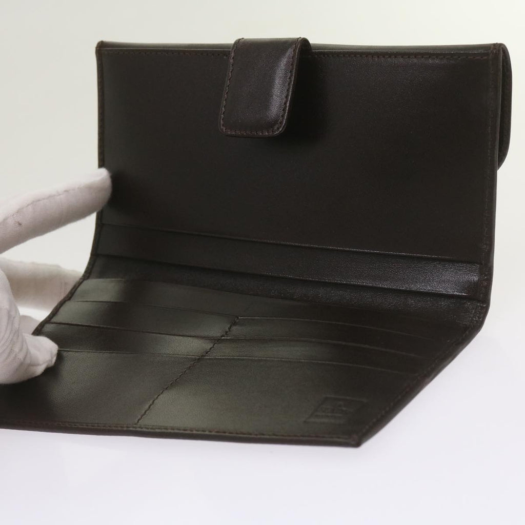 FENDI Zucca Canvas Long Wallet Black Brownyk10736
