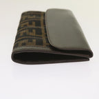 FENDI Zucca Canvas Long Wallet Black Brownyk10736