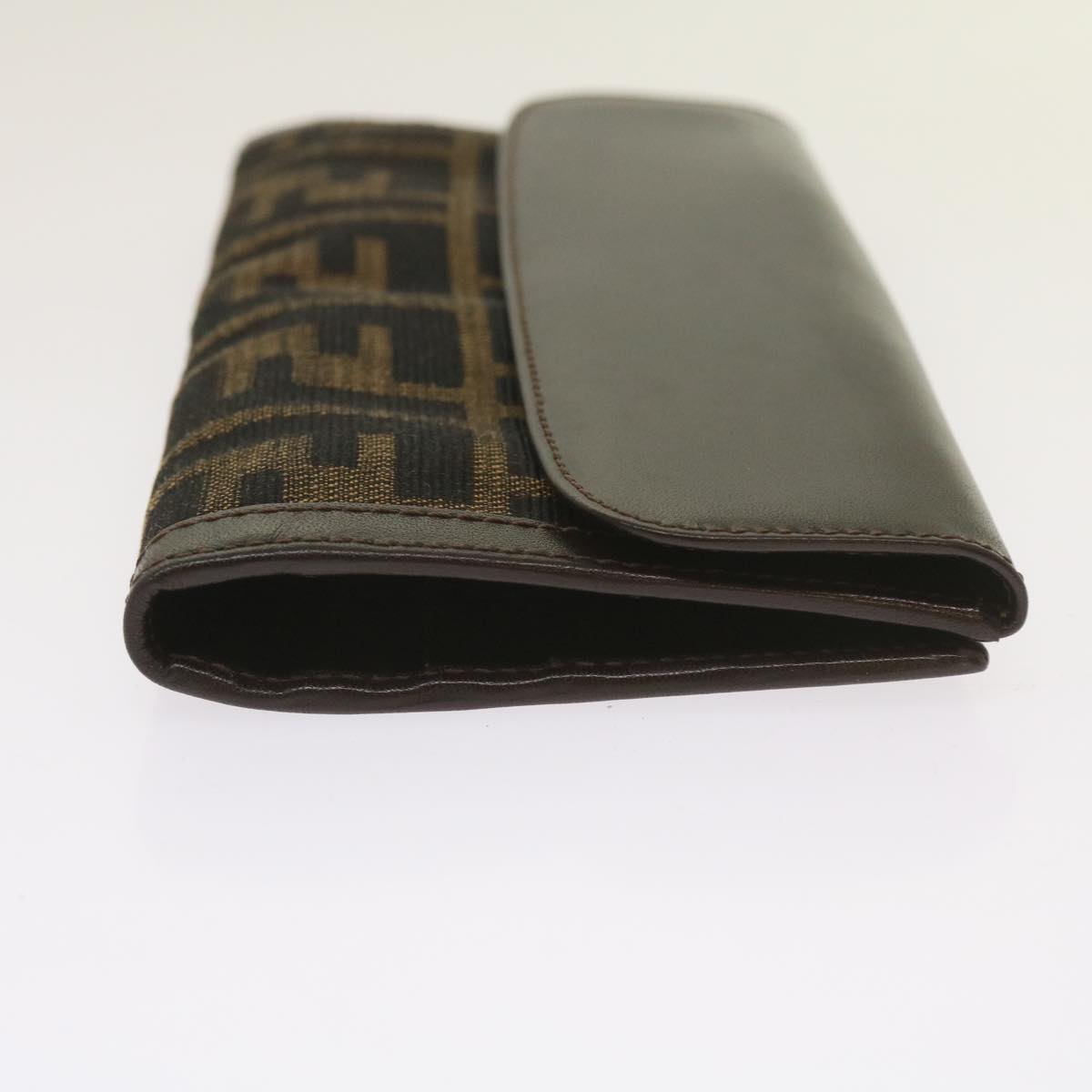 FENDI Zucca Canvas Long Wallet Black Brownyk10736