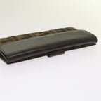FENDI Zucca Canvas Long Wallet Black Brownyk10736
