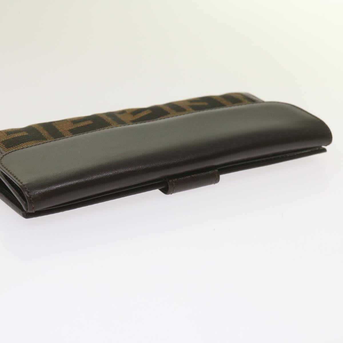 FENDI Zucca Canvas Long Wallet Black Brownyk10736