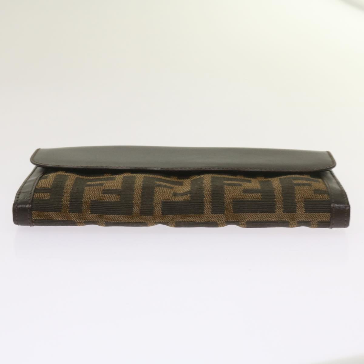 FENDI Zucca Canvas Long Wallet Black Brownyk10736