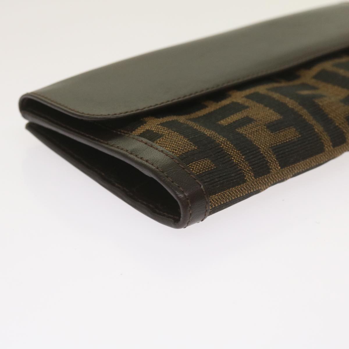 FENDI Zucca Canvas Long Wallet Black Brownyk10736