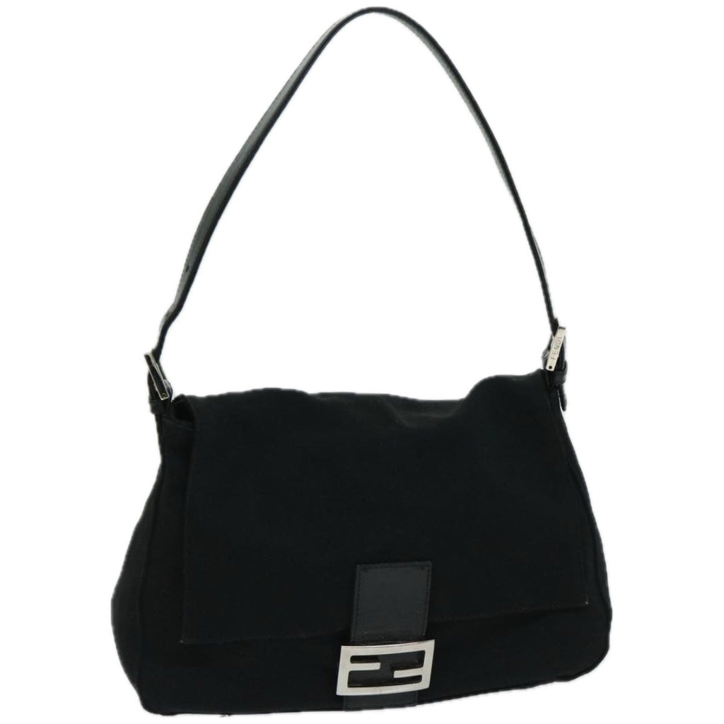 FENDI Mamma Baguette Shoulder Bag Nylon Blackyk10749