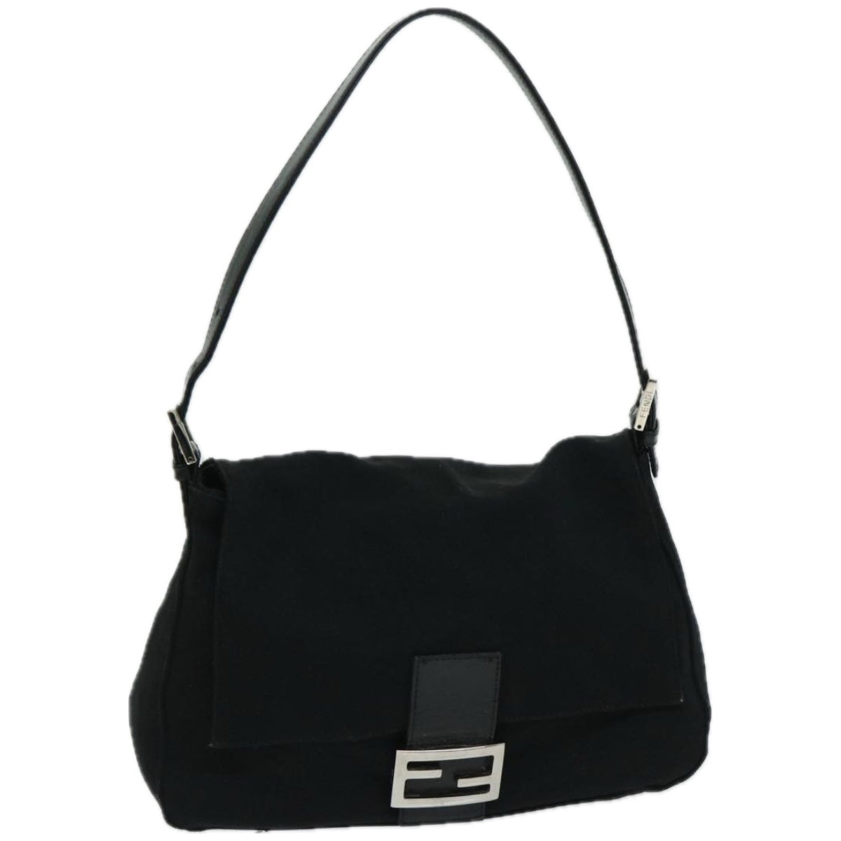 FENDI Mamma Baguette Shoulder Bag Nylon Blackyk10749