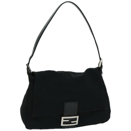 FENDI Mamma Baguette Shoulder Bag Nylon Blackyk10749