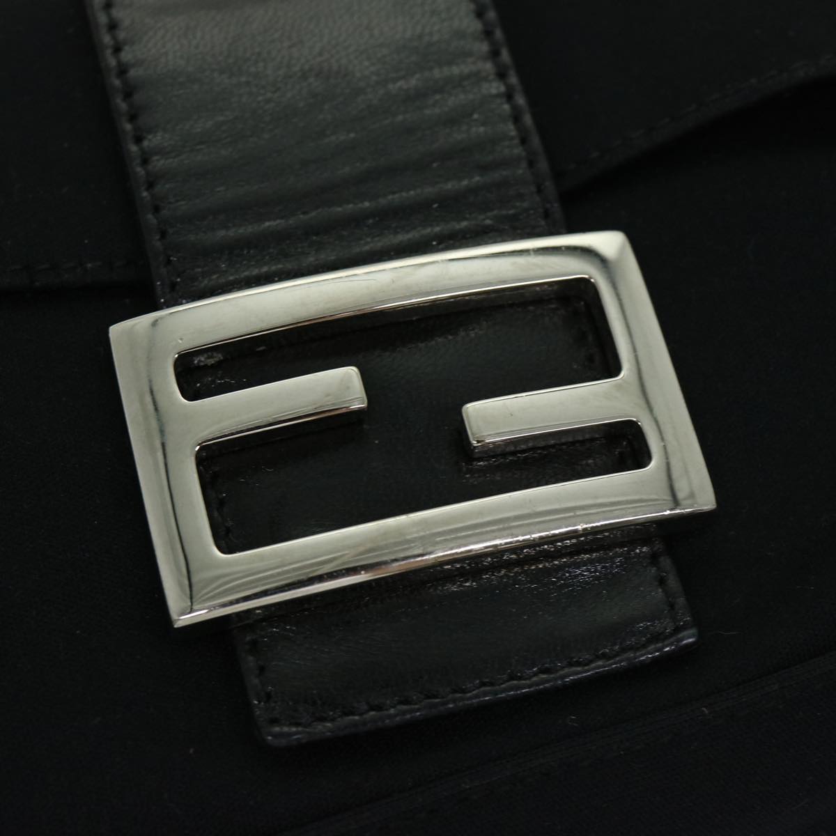 FENDI Mamma Baguette Shoulder Bag Nylon Blackyk10749