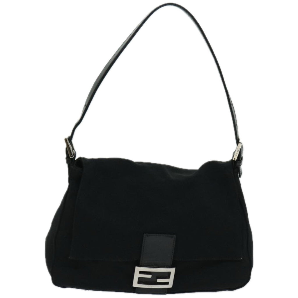 FENDI Mamma Baguette Shoulder Bag Nylon Blackyk10749