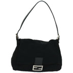 FENDI Mamma Baguette Shoulder Bag Nylon Blackyk10749