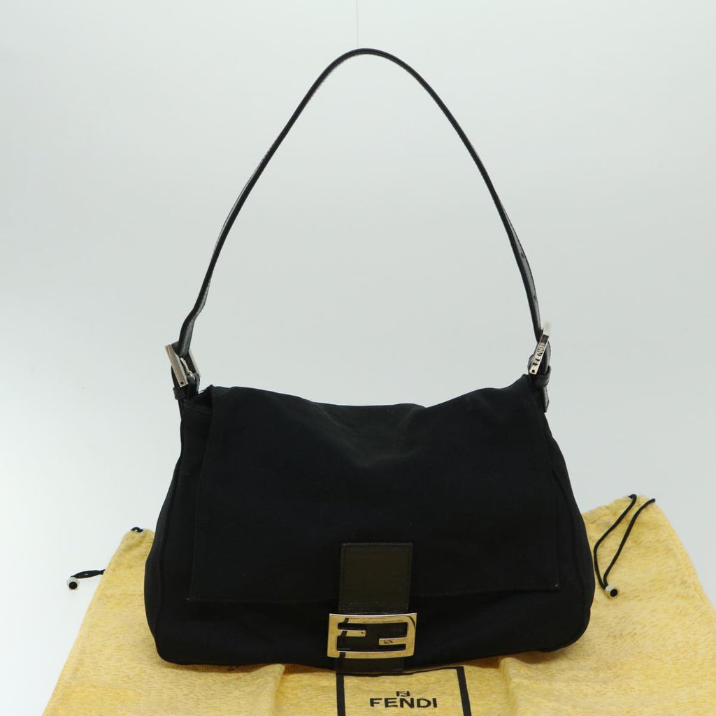 FENDI Mamma Baguette Shoulder Bag Nylon Blackyk10749