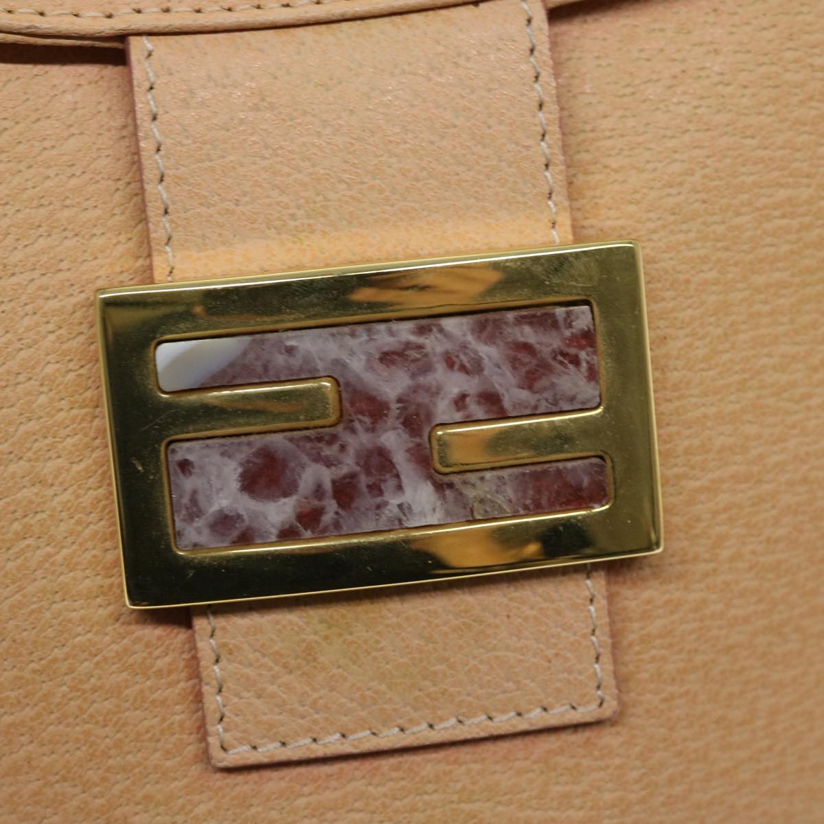 FENDI Mamma Baguette Shoulder Bag Leather Orangeyk10805