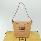 FENDI Mamma Baguette Shoulder Bag Leather Orangeyk10805