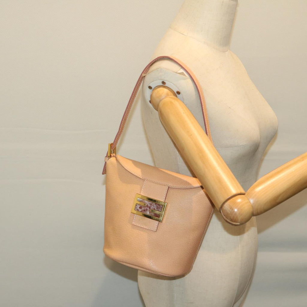 FENDI Mamma Baguette Shoulder Bag Leather Orangeyk10805