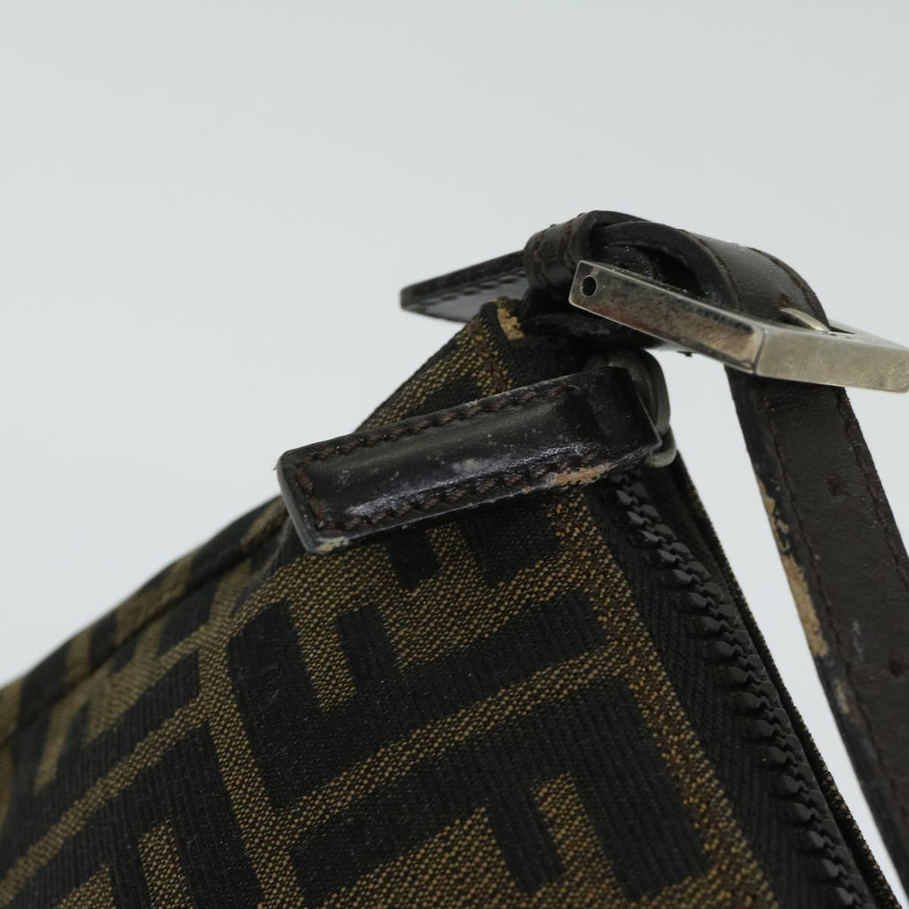 FENDI Zucca Canvas Hand Bag Black Brownyk10821